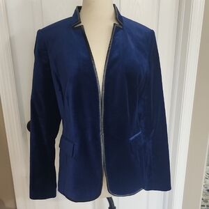 White House Black Market Deep Blue Velvet Blazer